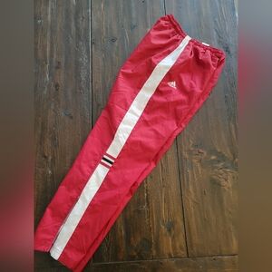 EUC Collegiate Adidas Red Wind Pants with White Stripe-Medium